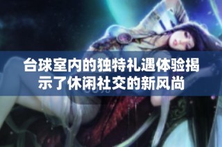 台球室内的独特礼遇体验揭示了休闲社交的新风尚