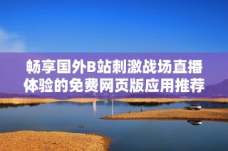畅享国外B站刺激战场直播体验的免费网页版应用推荐