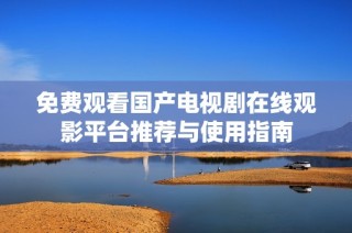 免费观看国产电视剧在线观影平台推荐与使用指南