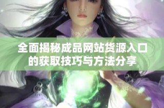 全面揭秘成品网站货源入口的获取技巧与方法分享