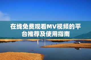 在线免费观看MV视频的平台推荐及使用指南