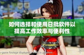 如何选择和使用日批软件以提高工作效率与便利性