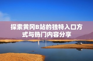 探索黄冈B站的独特入口方式与热门内容分享