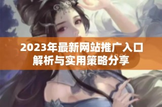 2023年最新网站推广入口解析与实用策略分享