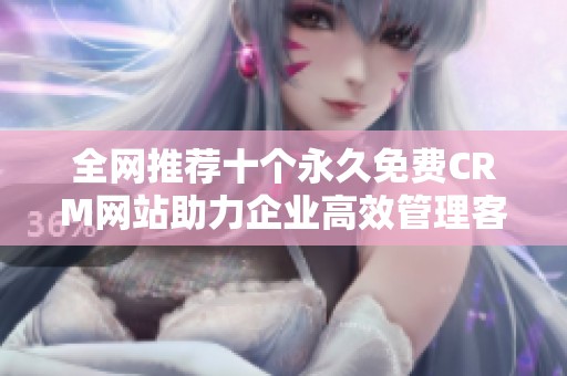 全网推荐十个永久免费CRM网站助力企业高效管理客户关系