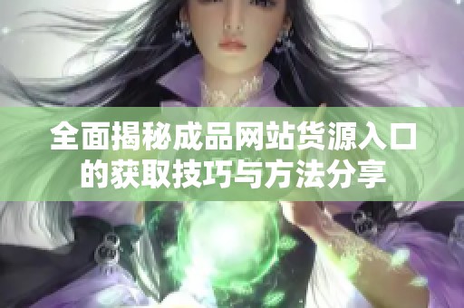 全面揭秘成品网站货源入口的获取技巧与方法分享