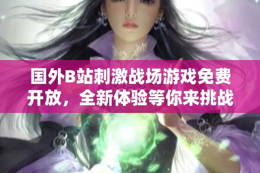 国外B站刺激战场游戏免费开放，全新体验等你来挑战