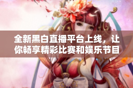 全新黑白直播平台上线，让你畅享精彩比赛和娱乐节目