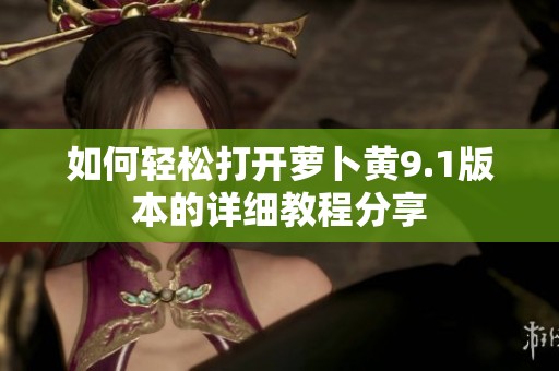 如何轻松打开萝卜黄9.1版本的详细教程分享