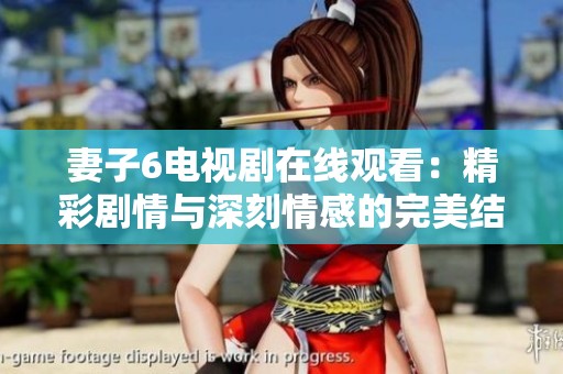 妻子6电视剧在线观看：精彩剧情与深刻情感的完美结合