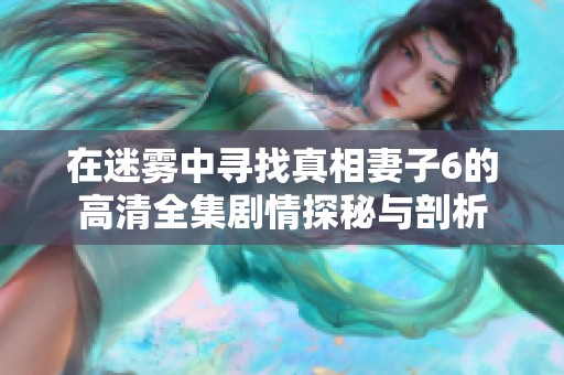 在迷雾中寻找真相妻子6的高清全集剧情探秘与剖析