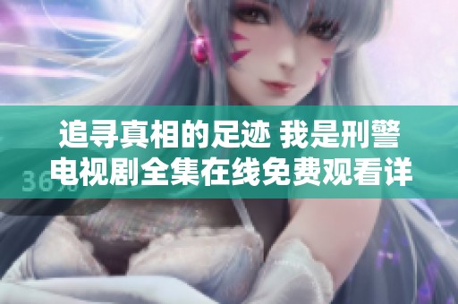 追寻真相的足迹 我是刑警电视剧全集在线免费观看详解