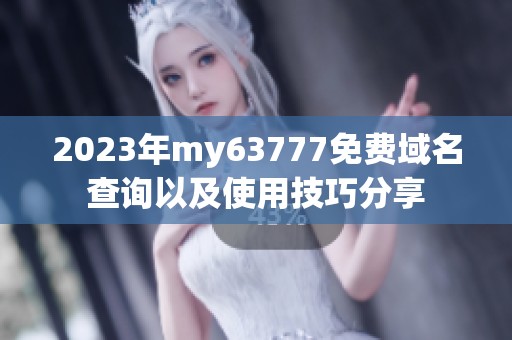 2023年my63777免费域名查询以及使用技巧分享