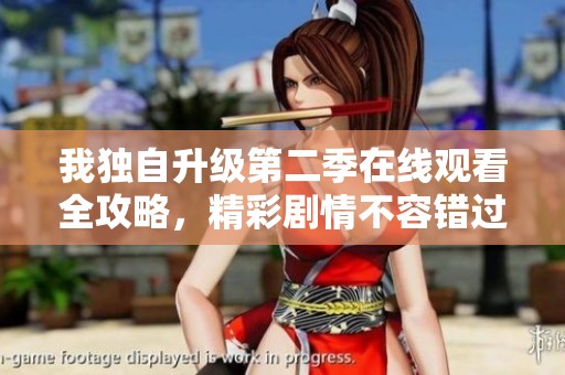 我独自升级第二季在线观看全攻略，精彩剧情不容错过