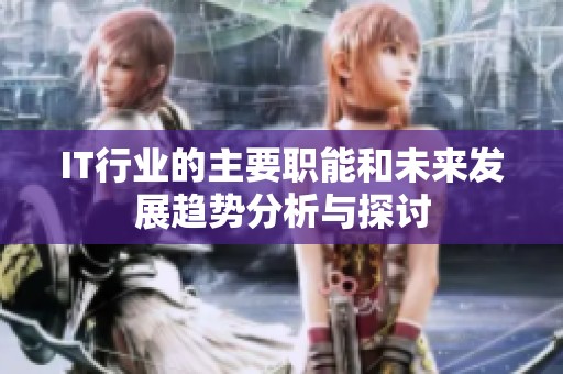 IT行业的主要职能和未来发展趋势分析与探讨
