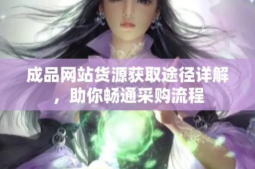 成品网站货源获取途径详解，助你畅通采购流程